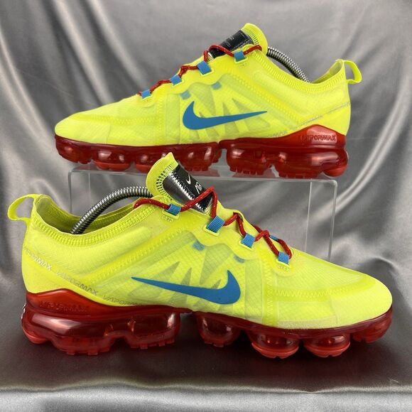Nike‎ By You Custom Air Vapormax 2019 BQ8775-991 Men’s 10.5 Neon Yellow Red RARE - Picture 15 of 17